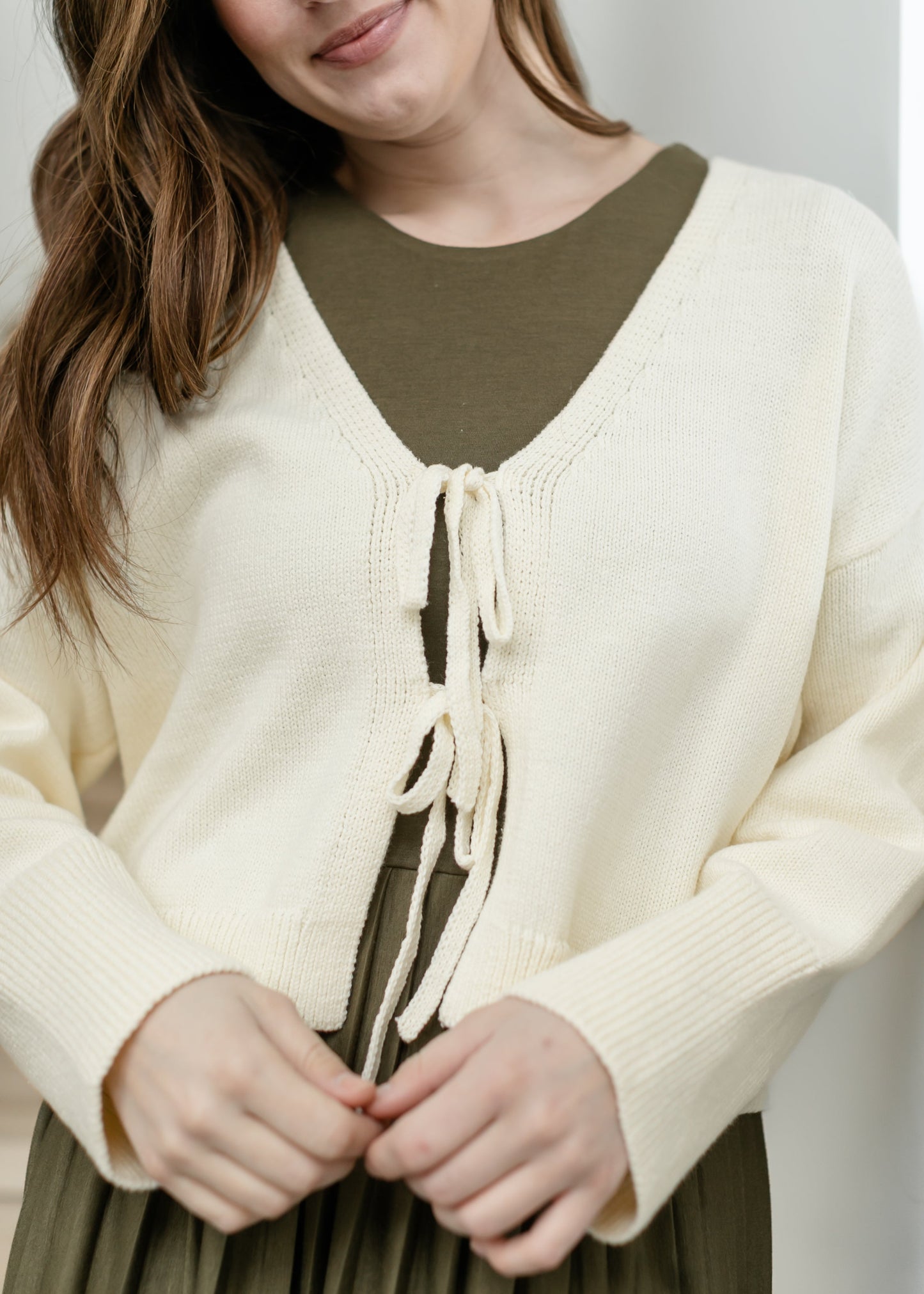 elan Tie Front Cardigan FF Layering Essentials