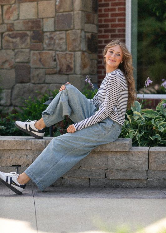 Elastic Waist Denim Pants FF Skirts