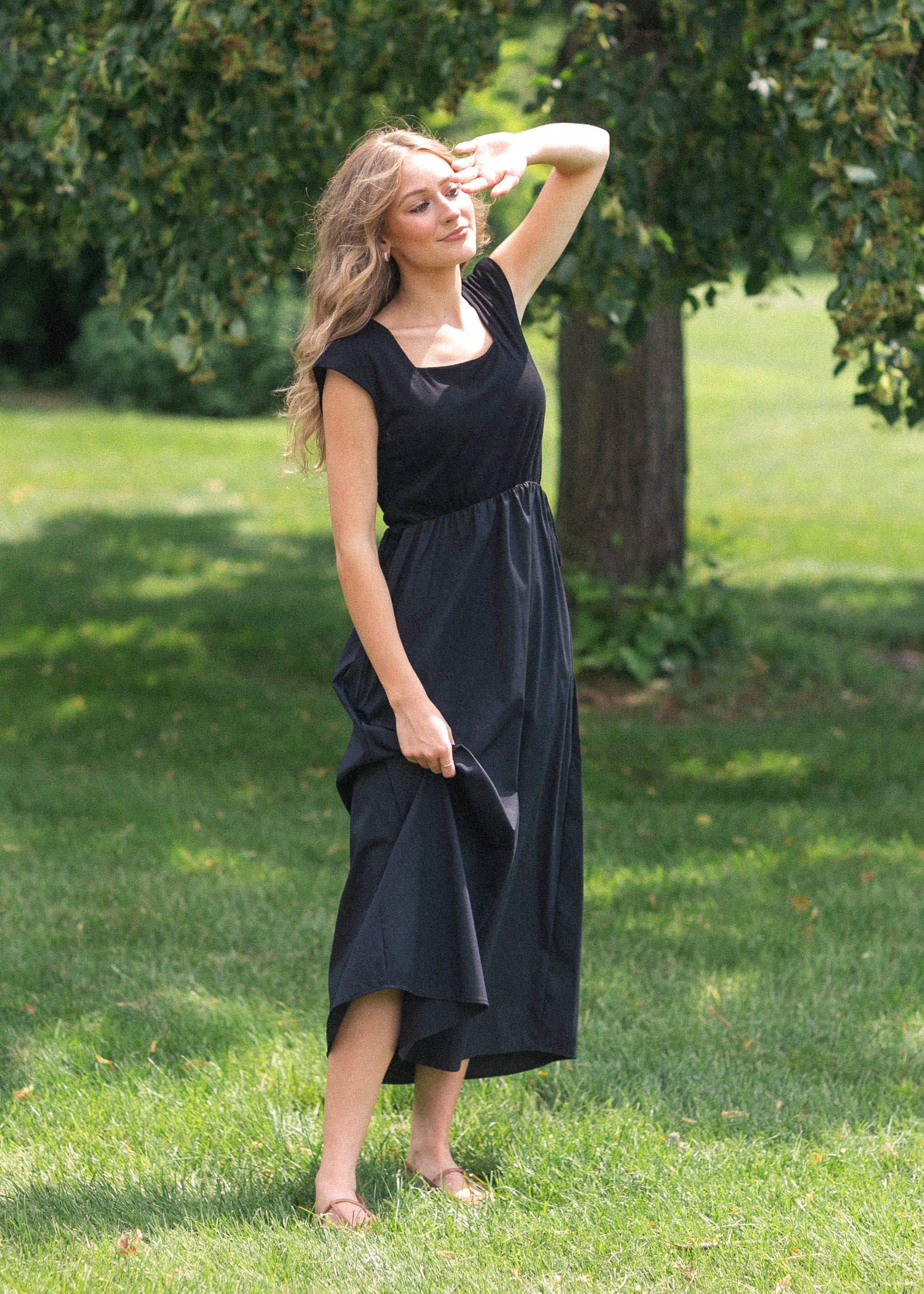a line spring dresses Eleanor Black A-line Maxi Dress, Small
