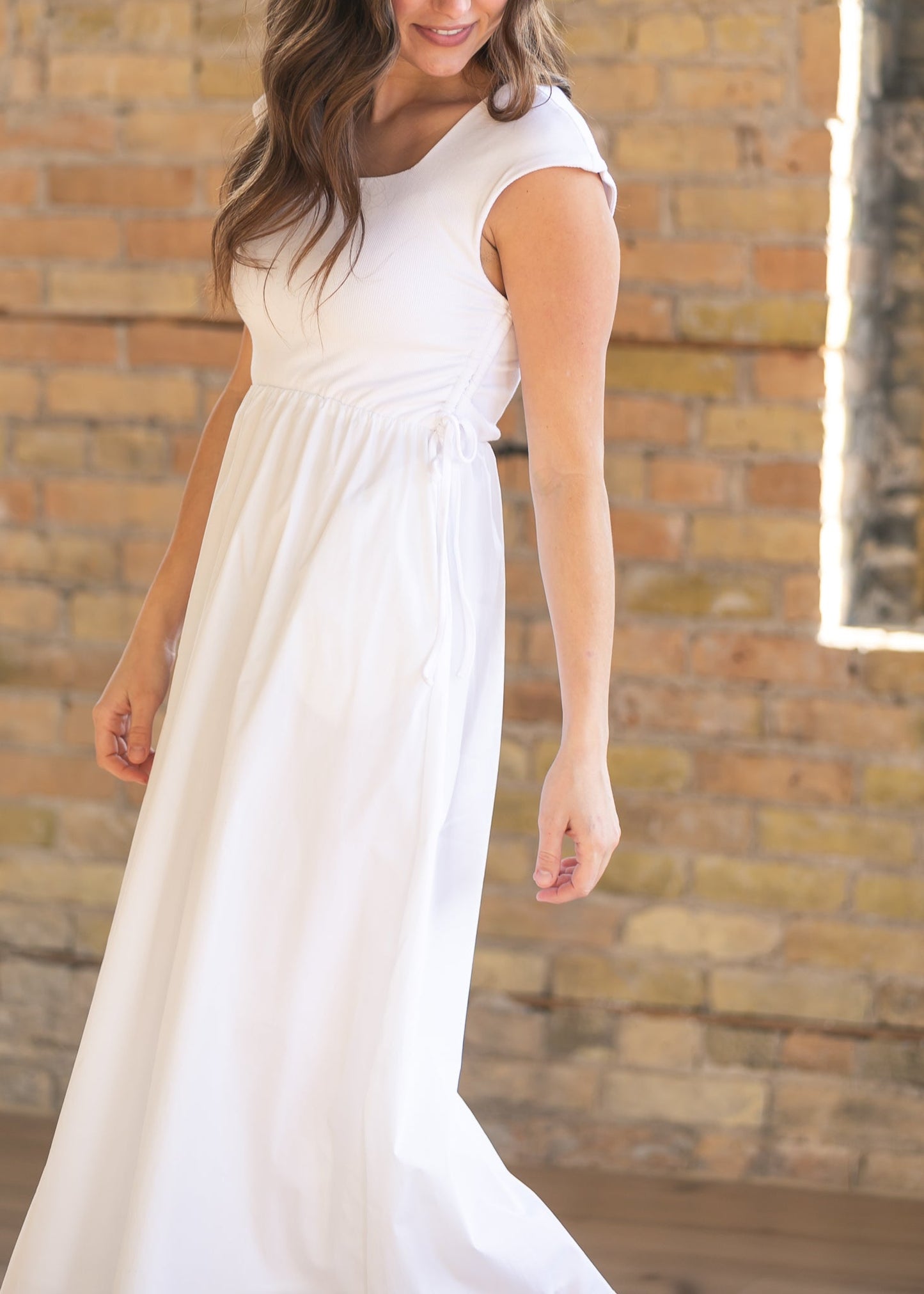 Eleanor White A-line Maxi Dress IC Dresses