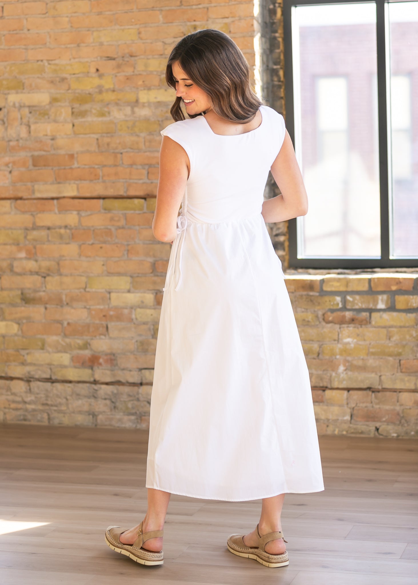 Eleanor White A-line Maxi Dress IC Dresses