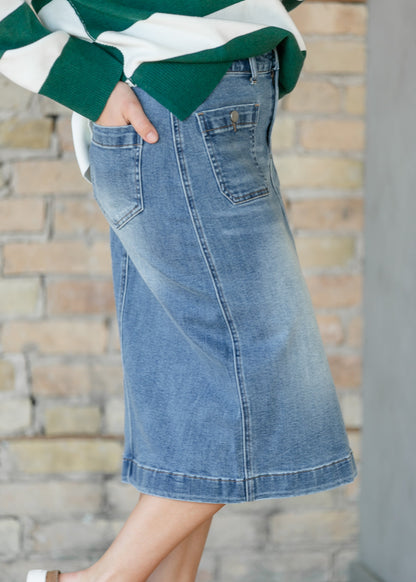 Elin Front Pocket Midi Skirt IC Skirts