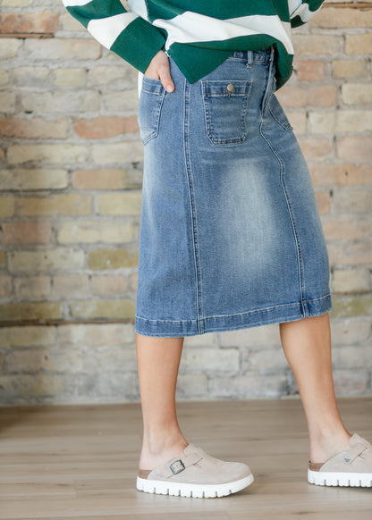 Elin Front Pocket Midi Skirt IC Skirts