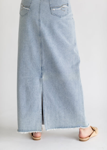 Elisha Light Wash Long Denim Skirt IC Skirts