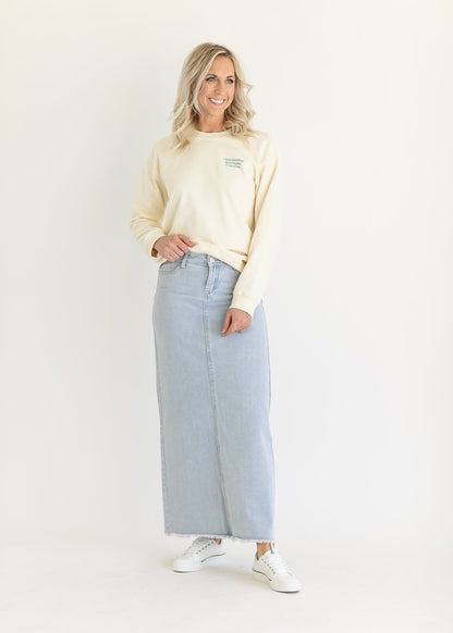 Elisha Light Wash Long Denim Skirt IC Skirts