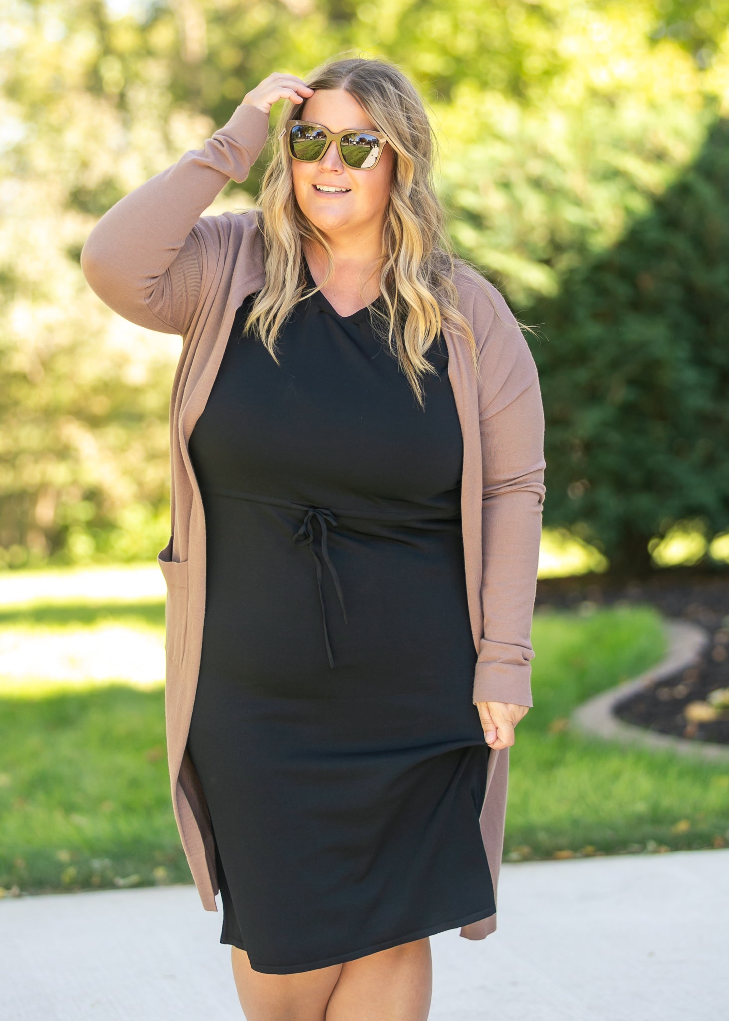 plus size knit midi dress Plus Size Ribbed Knit Belted Sweater Dress