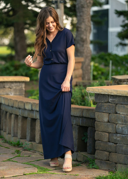 Ella Cinched Waist Maxi Dress IC Dresses