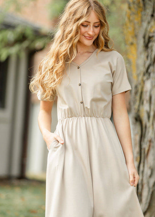 Ella Cinched Waist Midi Dress IC Dresses
