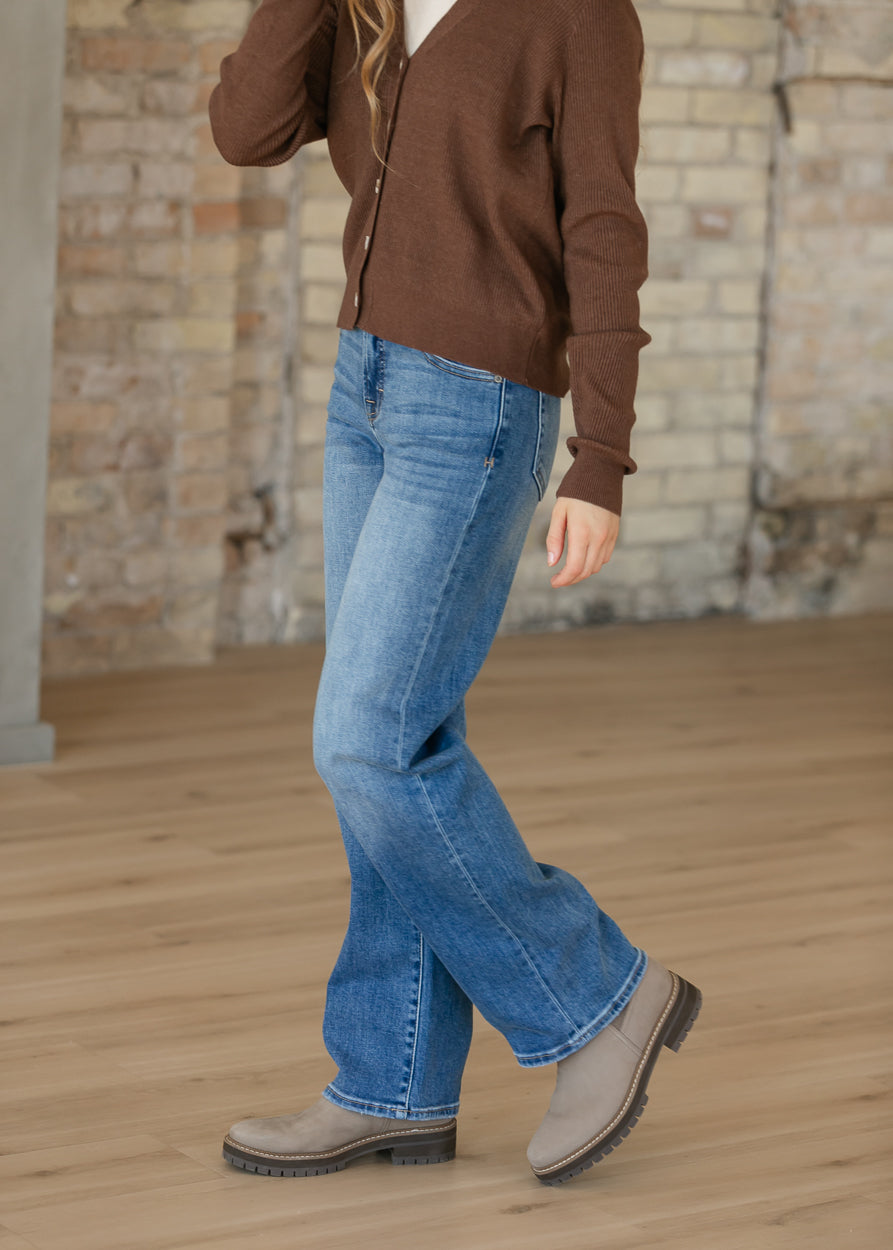 Ella Mid Rise Straight Fit 5-Pocket Jeans 31" FF Pants