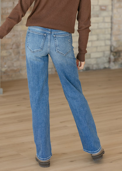 Ella Mid Rise Straight Fit 5-Pocket Jeans 31" FF Pants
