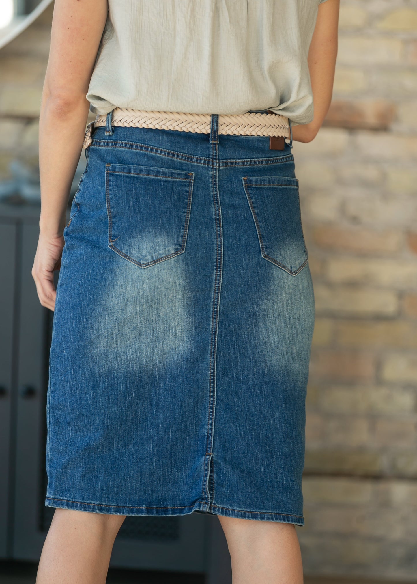 Elliot Dark Wash Denim Midi Skirt IC Skirts