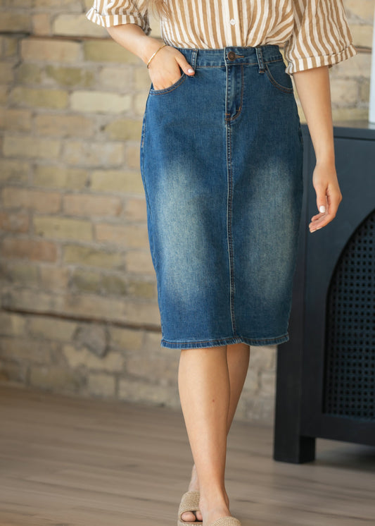 Elliot Dark Wash Denim Midi Skirt IC Skirts 2