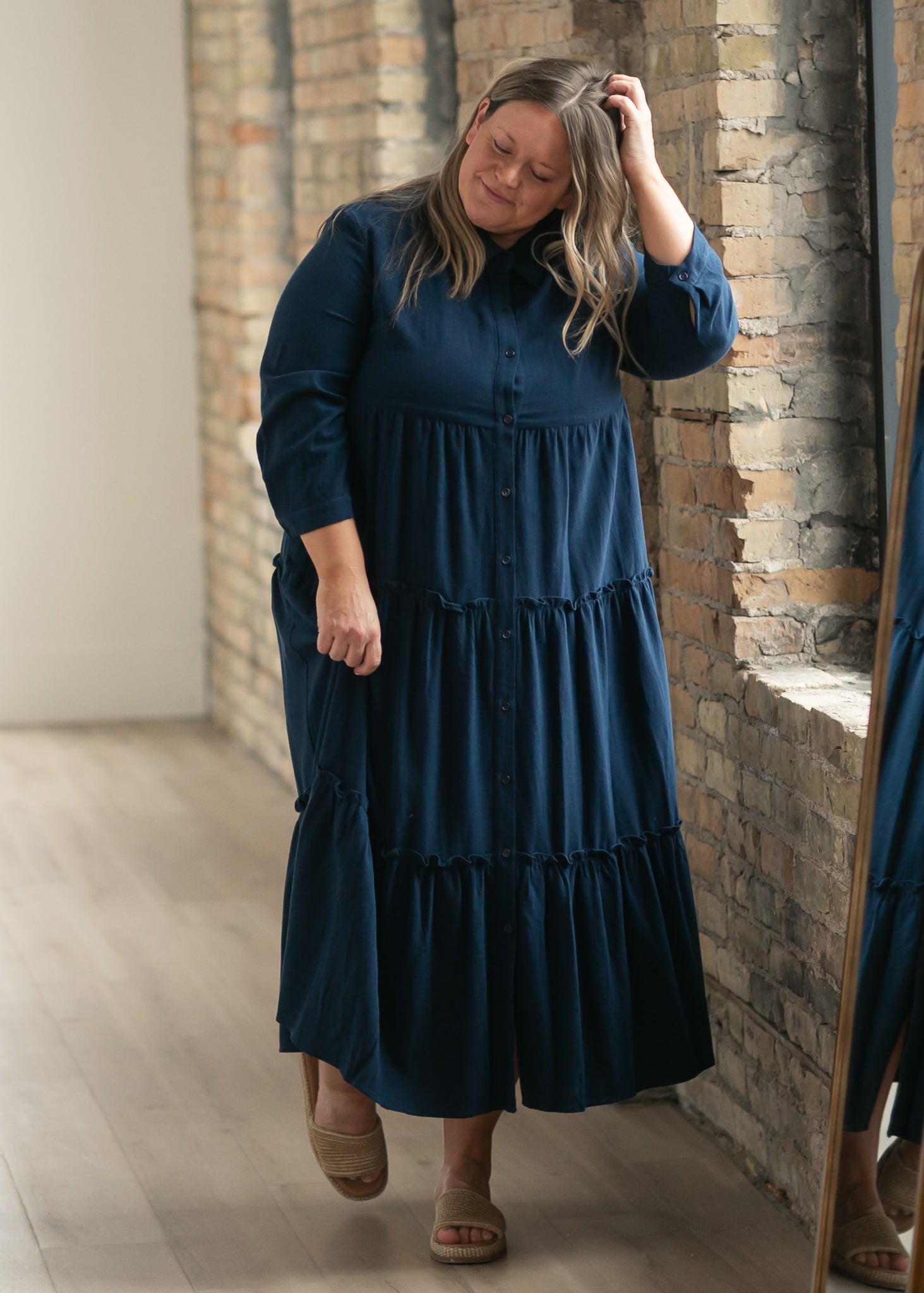 elsie midi dress Elsie Button Front Midi Dress, Medium