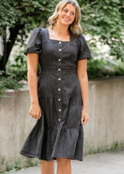 Elton Square Neck Dress FF Dresses