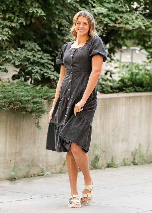 Elton Square Neck Dress FF Dresses