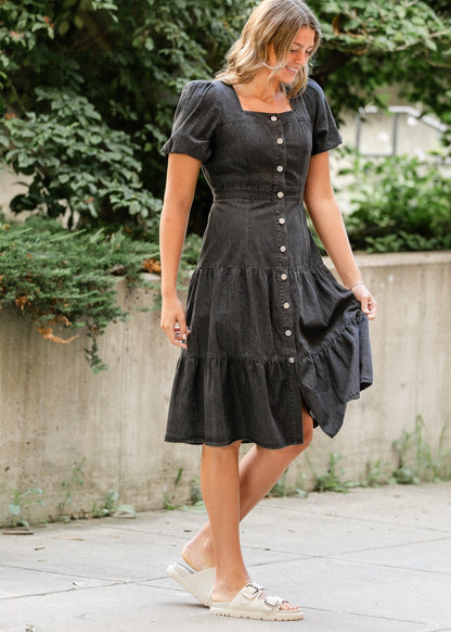Elton Square Neck Dress FF Dresses