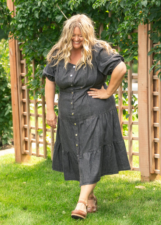 Elton Square Neck Dress FF Dresses