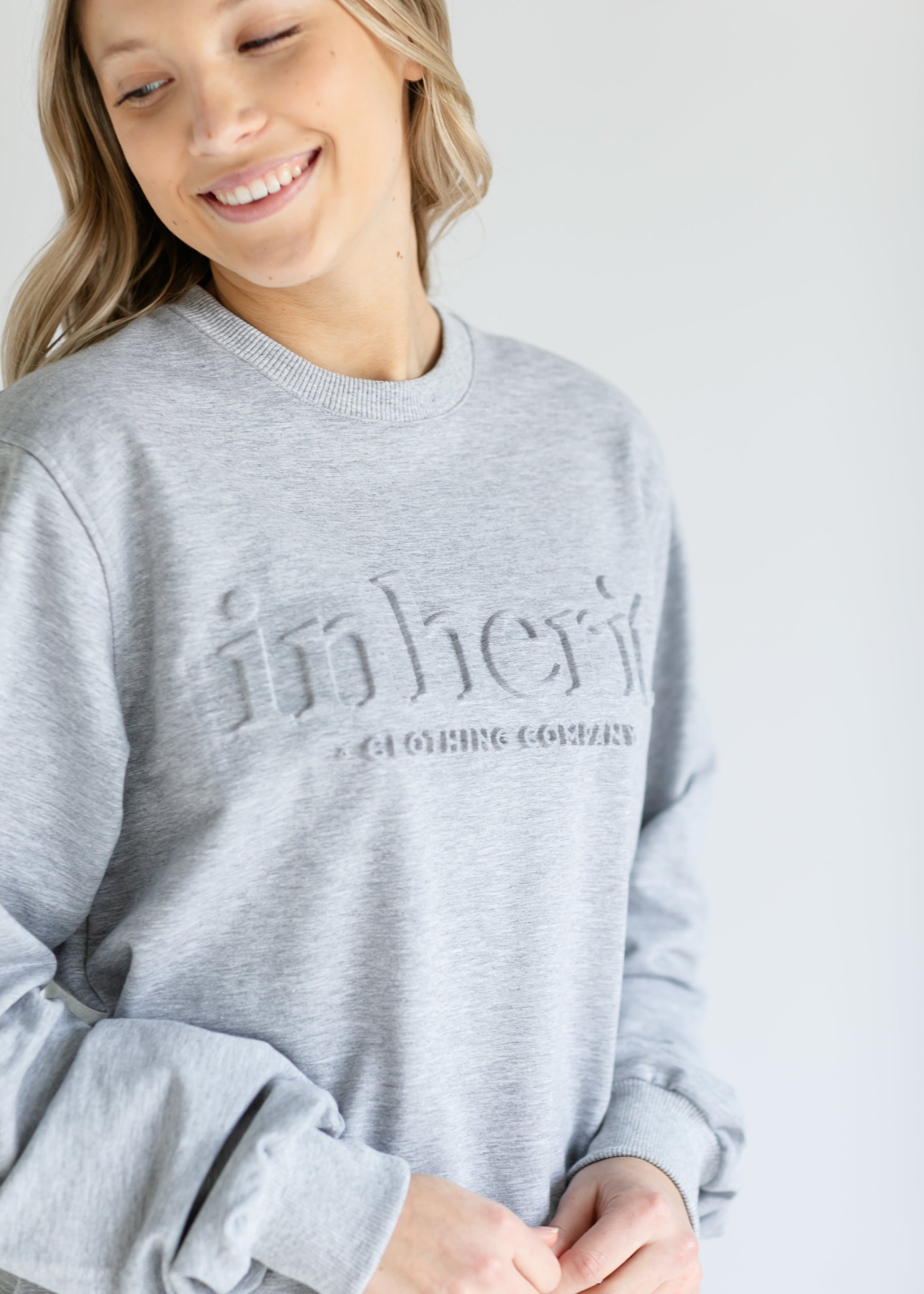 Embossed Inherit Logo Crewneck Sweatshirt IC Tops