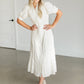 Embroidered Button Up Maxi Shirtdress FF Dresses