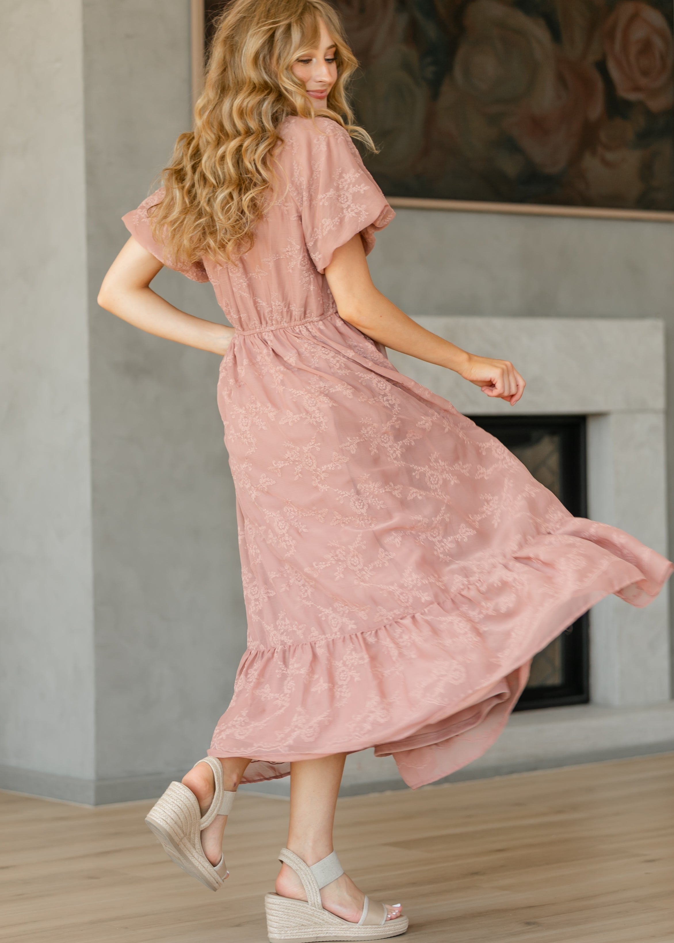 sachin and babi light blue dress Cowl Tea-Length Chiffon Dress – The Dress Outlet main image 0