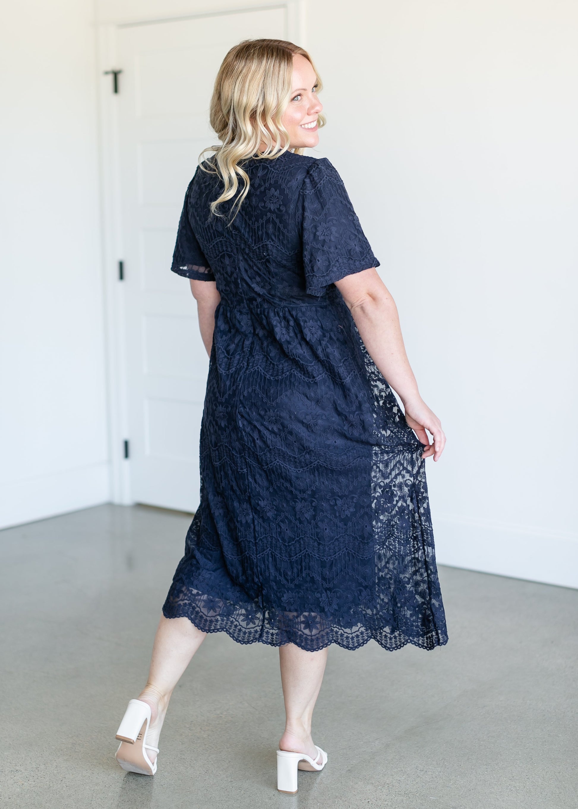 Embroidered Lace Midi Dress FF Dresses