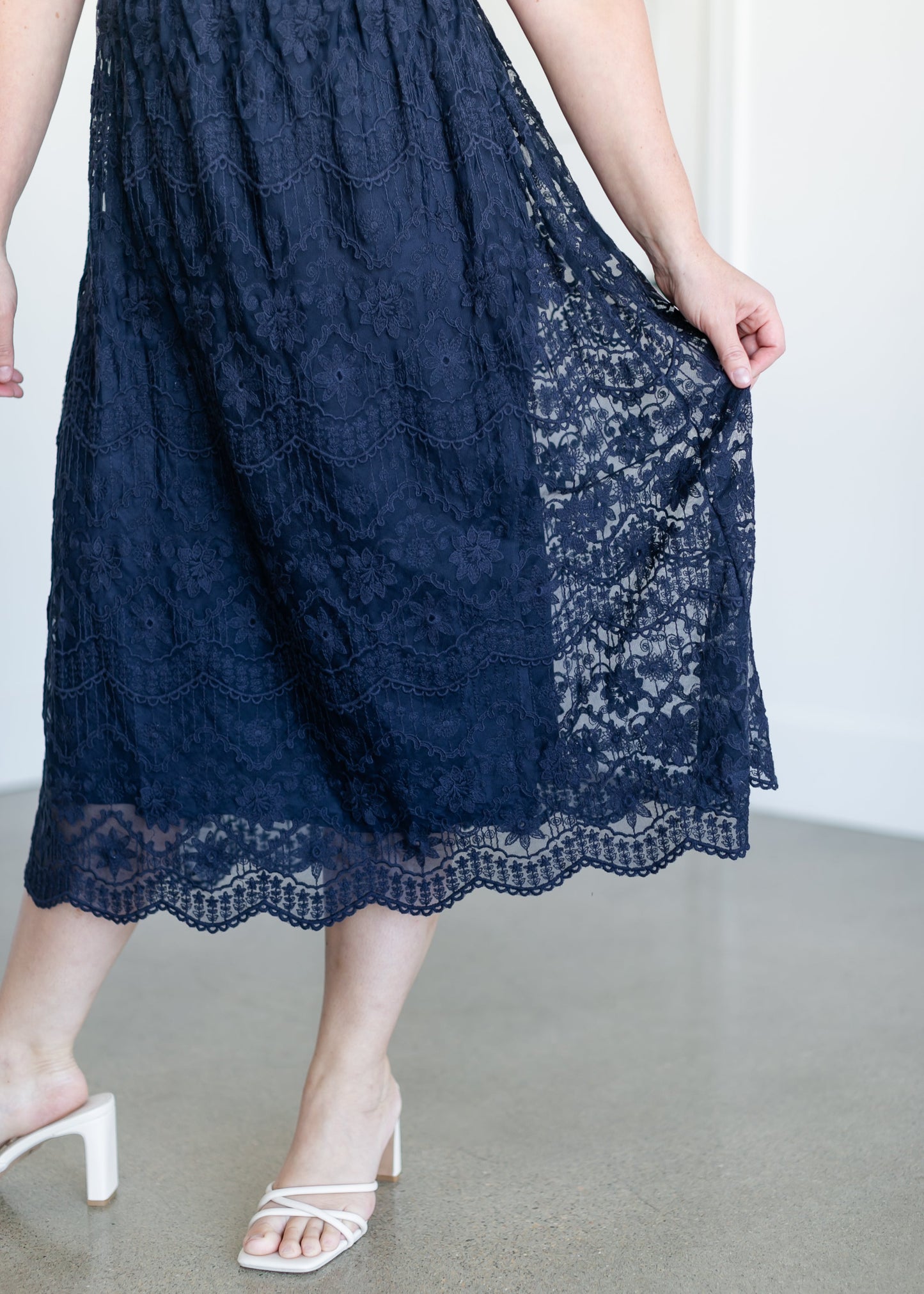 Embroidered Lace Midi Dress FF Dresses