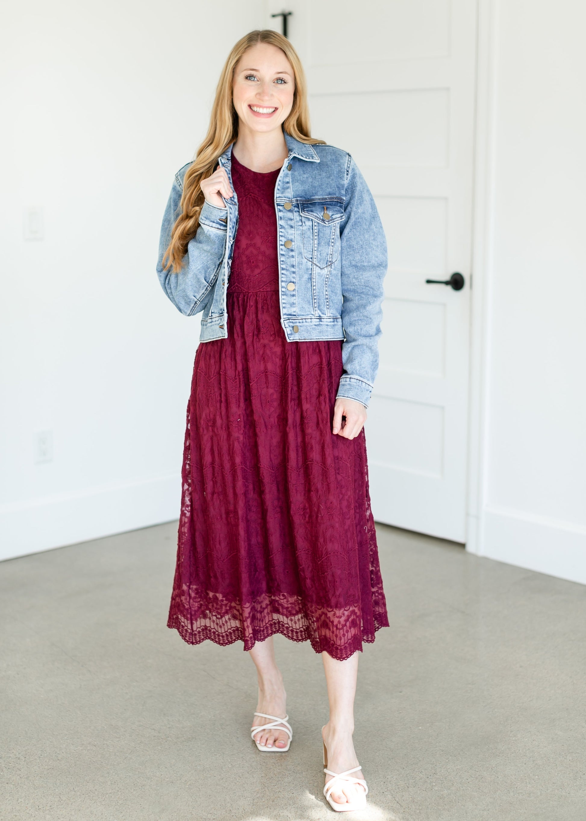 Embroidered Lace Midi Dress FF Dresses
