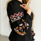 Embroidered Long Sleeve Crewneck Top FF Tops