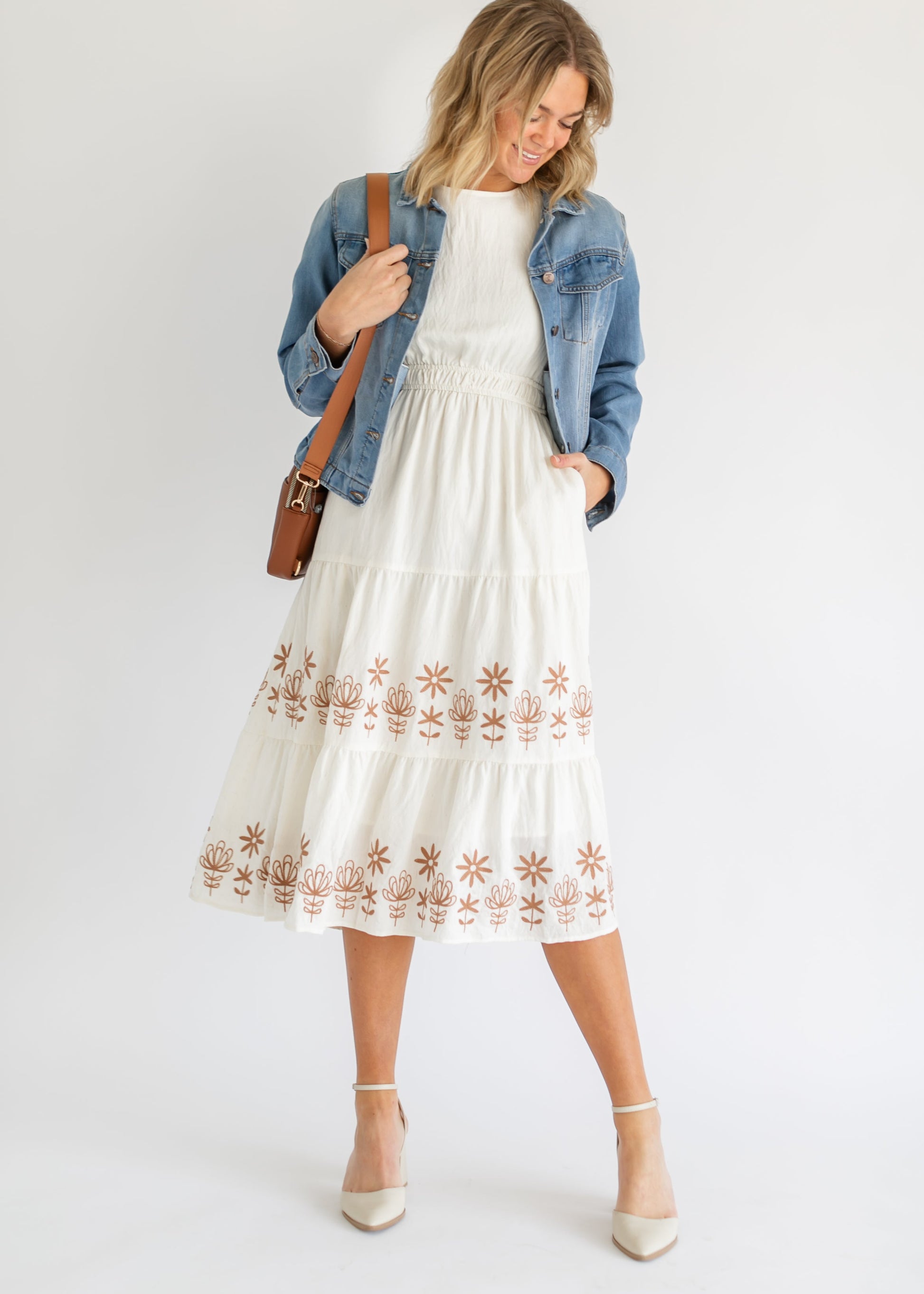 Embroidered Tiered Short Sleeve Maxi Dress - FINAL SALE S Embroidered Tiered Short Sleeve Maxi Dress - FINAL SALE S