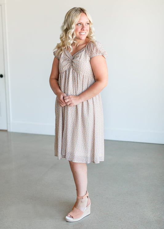 Empire Waist Ditsy Floral Midi Dress FF Dresses
