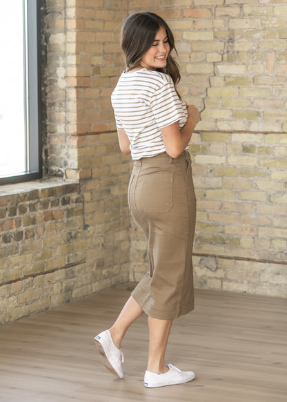 Erica Cotton Twill Midi Skirt - FINAL SALE IC Skirts