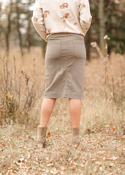 Erica Cotton Twill Midi Skirt IC Skirts