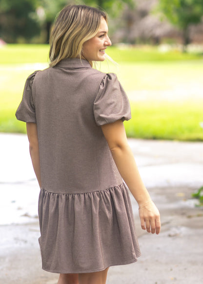 Esme Chocolate Check Dress FF Dresses