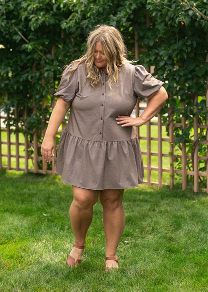 Esme Chocolate Check Dress FF Dresses