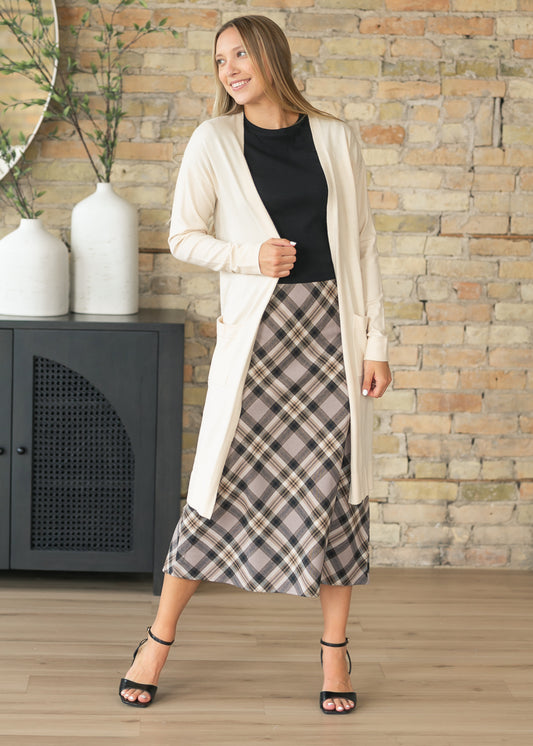 Essential Cream Long + Soft Cardigan IC Tops