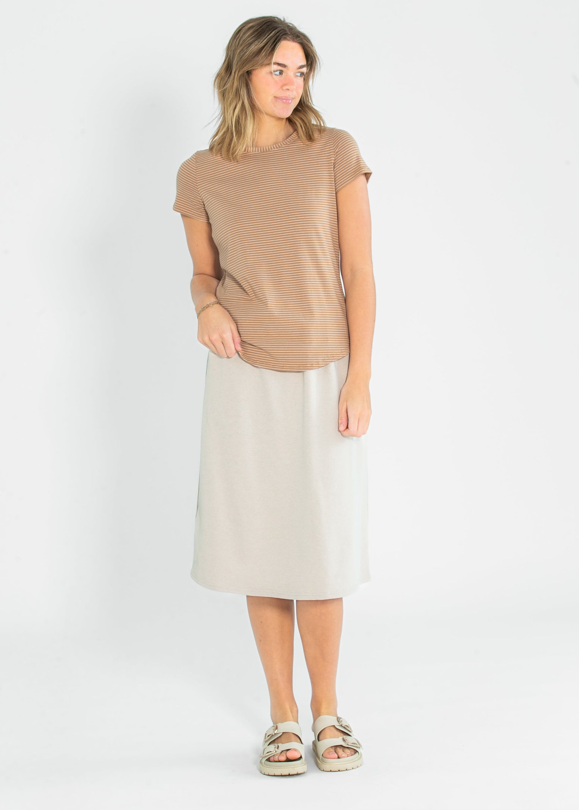 Essential Crew Striped Basic Tee IC Tops