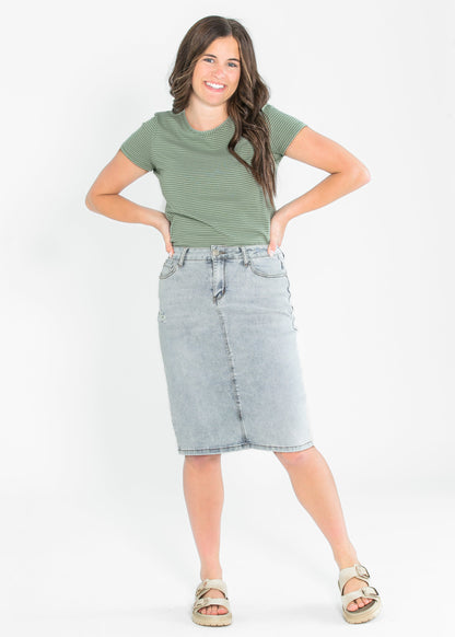 Essential Crew Striped Basic Tee IC Tops
