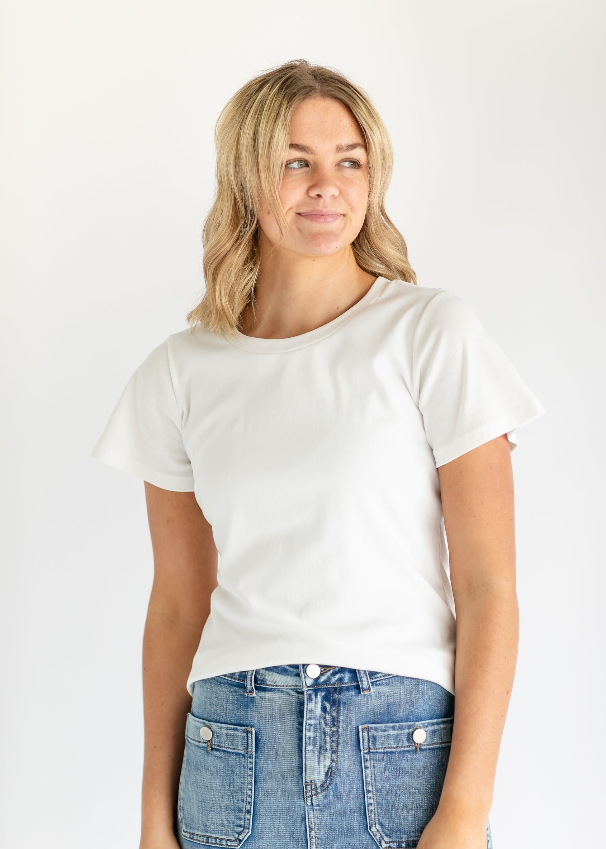 Essential Flutter Sleeve Top IC Tops Ivory / XS