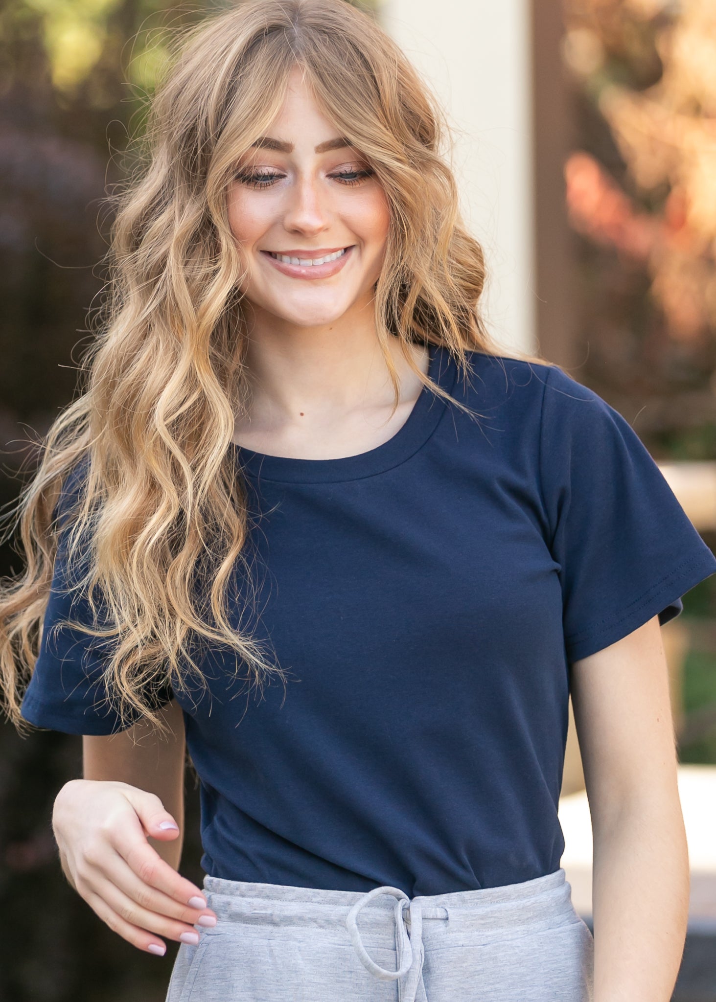 Essential Flutter Sleeve Top IC Tops Navy / XS