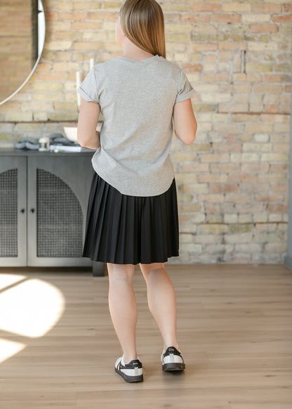 Essential Heather Gray Short Sleeve Basic T-shirt IC Tops
