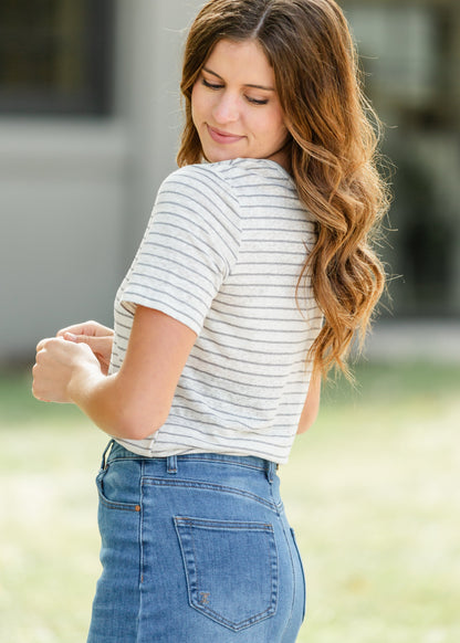 Essential Linen Short Sleeve T-shirt IC Tops