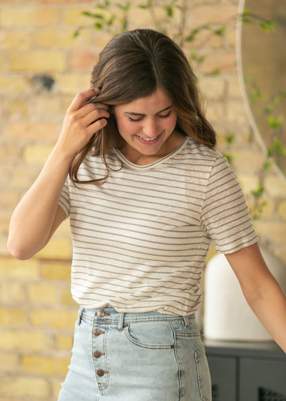 Essential Linen Short Sleeve T-shirt IC Tops