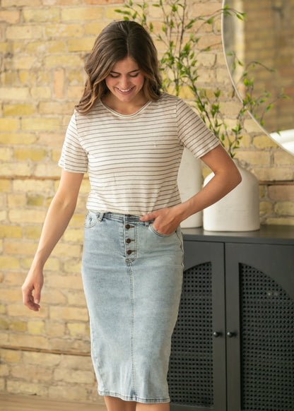 Essential Linen Short Sleeve T-shirt IC Tops