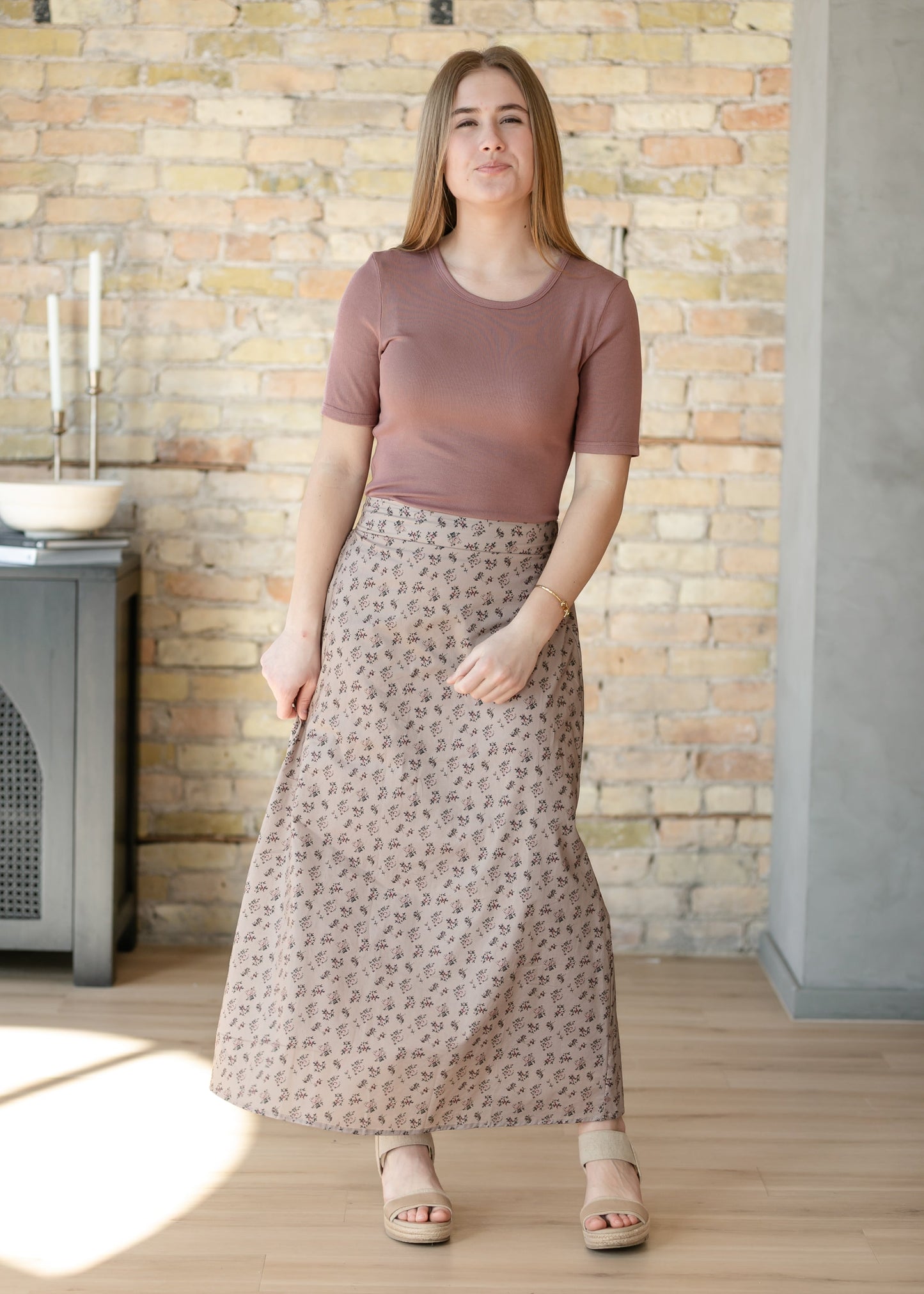 Essential Mauve Ribbed Half Sleeve Tee IC Tops