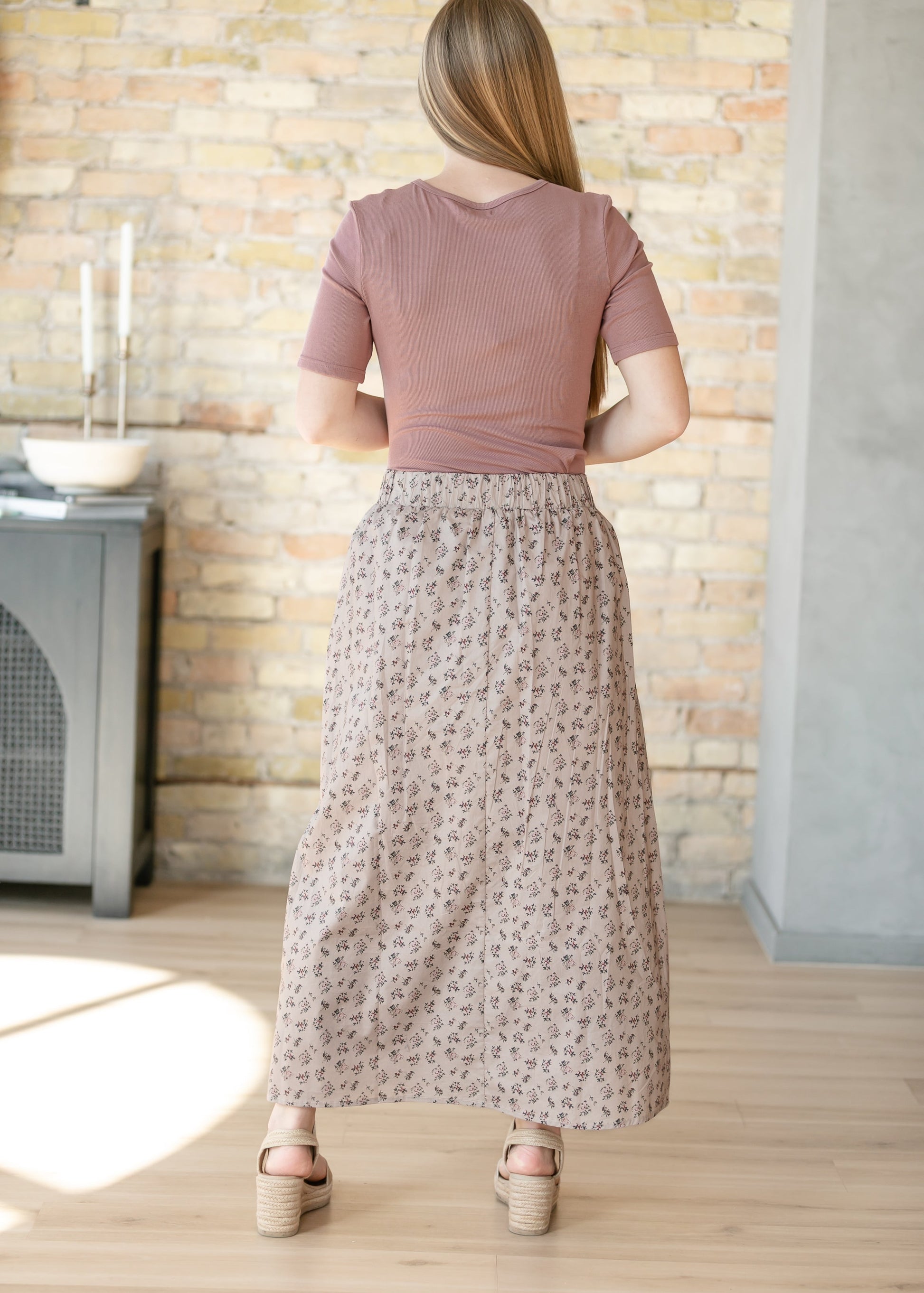 Essential Mauve Ribbed Half Sleeve Tee IC Tops
