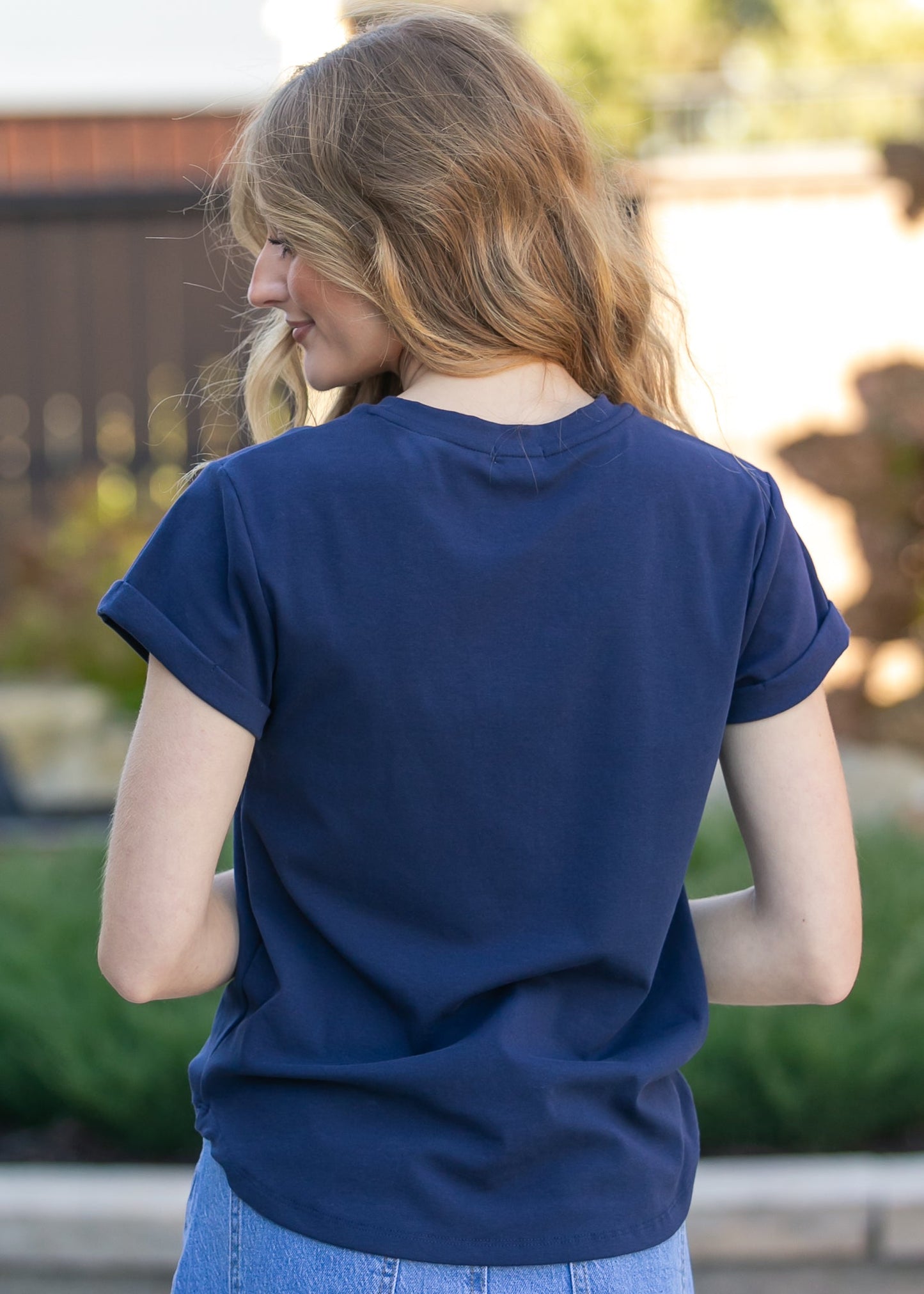 Essential Navy Short Sleeve Basic T-shirt IC Tops