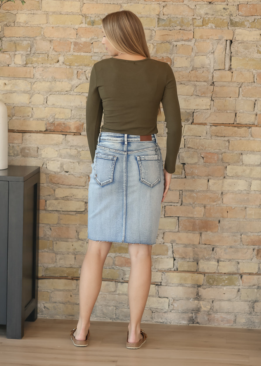 Essential Olive Ribbed Long Sleeve IC Tops