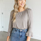Essential Pleated Ruffle Sleeve Top IC Tops