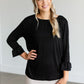 Essential Pleated Ruffle Sleeve Top IC Tops