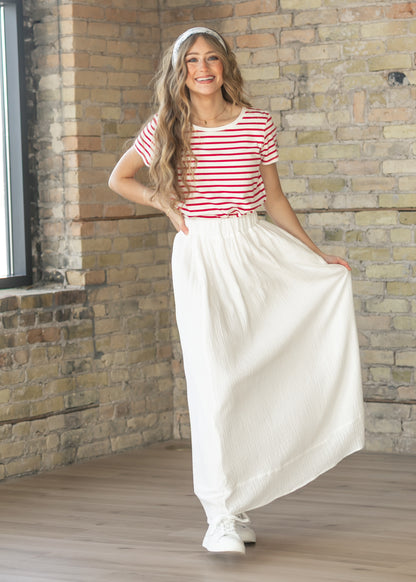 Essential Red Stripe Short Sleeve T-Shirt IC Tops
